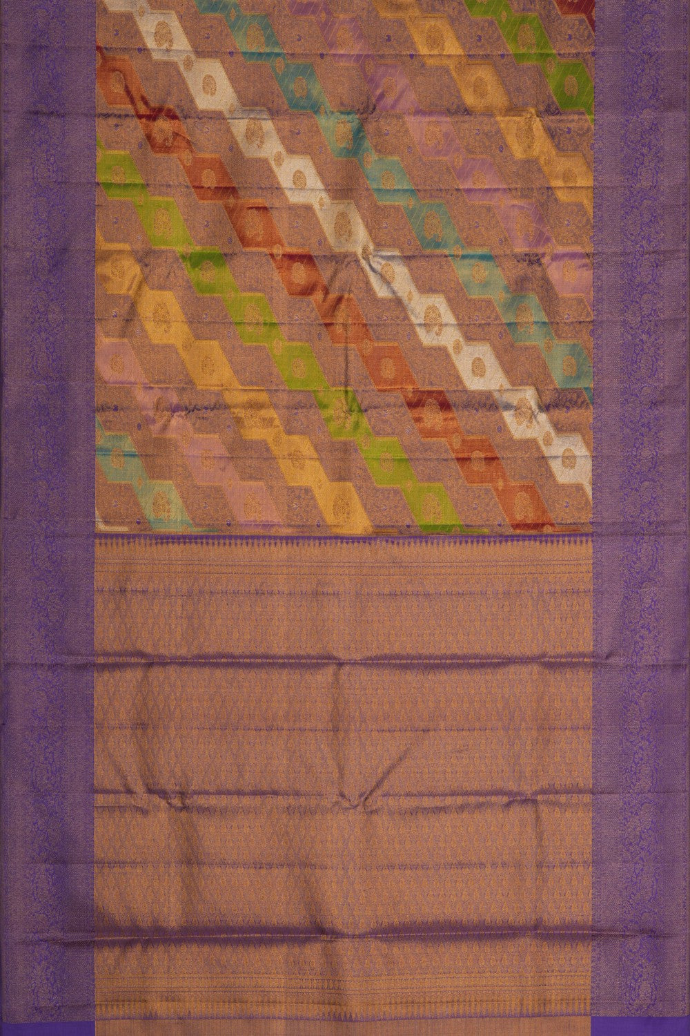 Image of Kanchipattu Brocade Multi Colour Saree